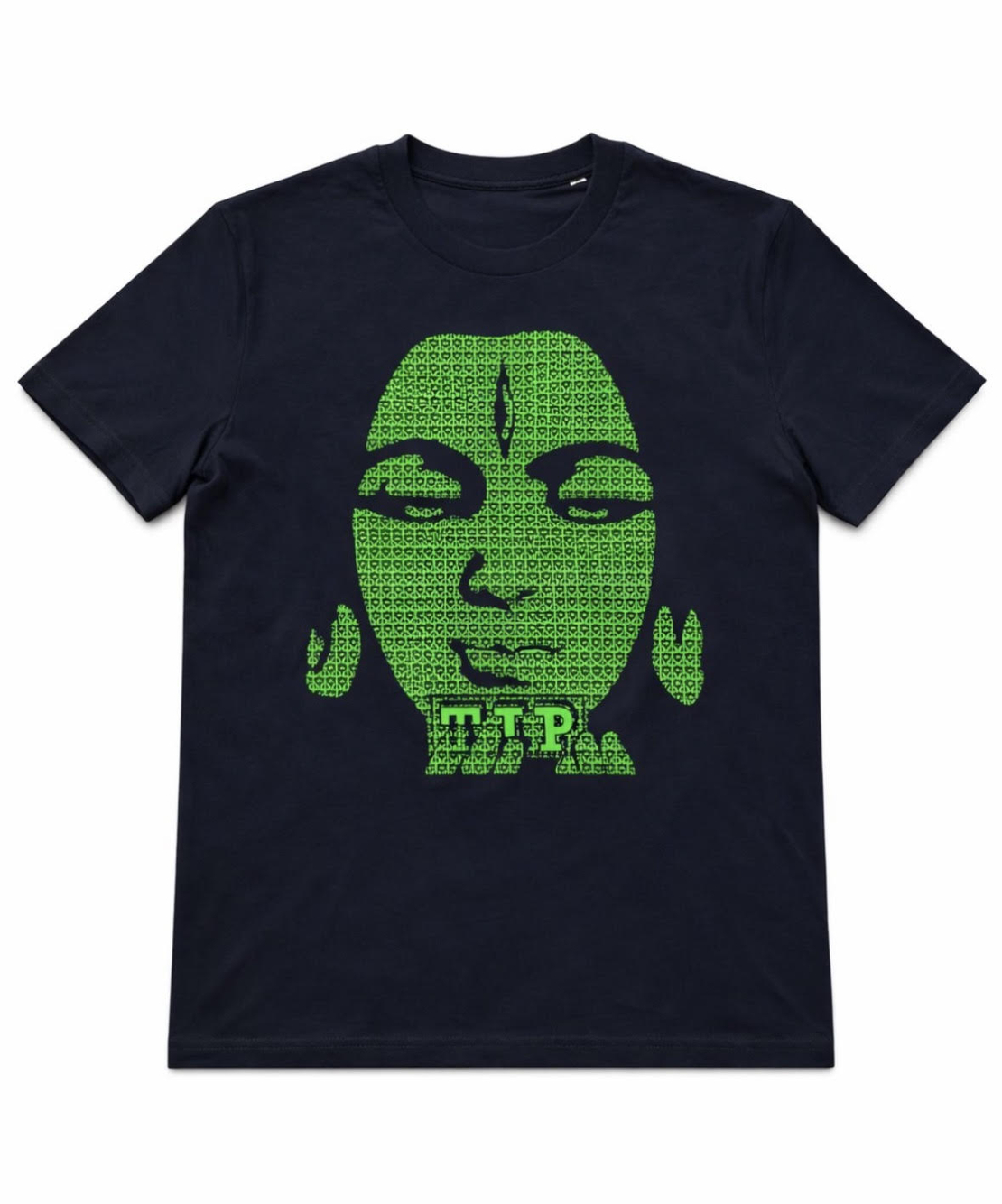 חולצת טי- black with neon green ACID SHIVA t-shirt