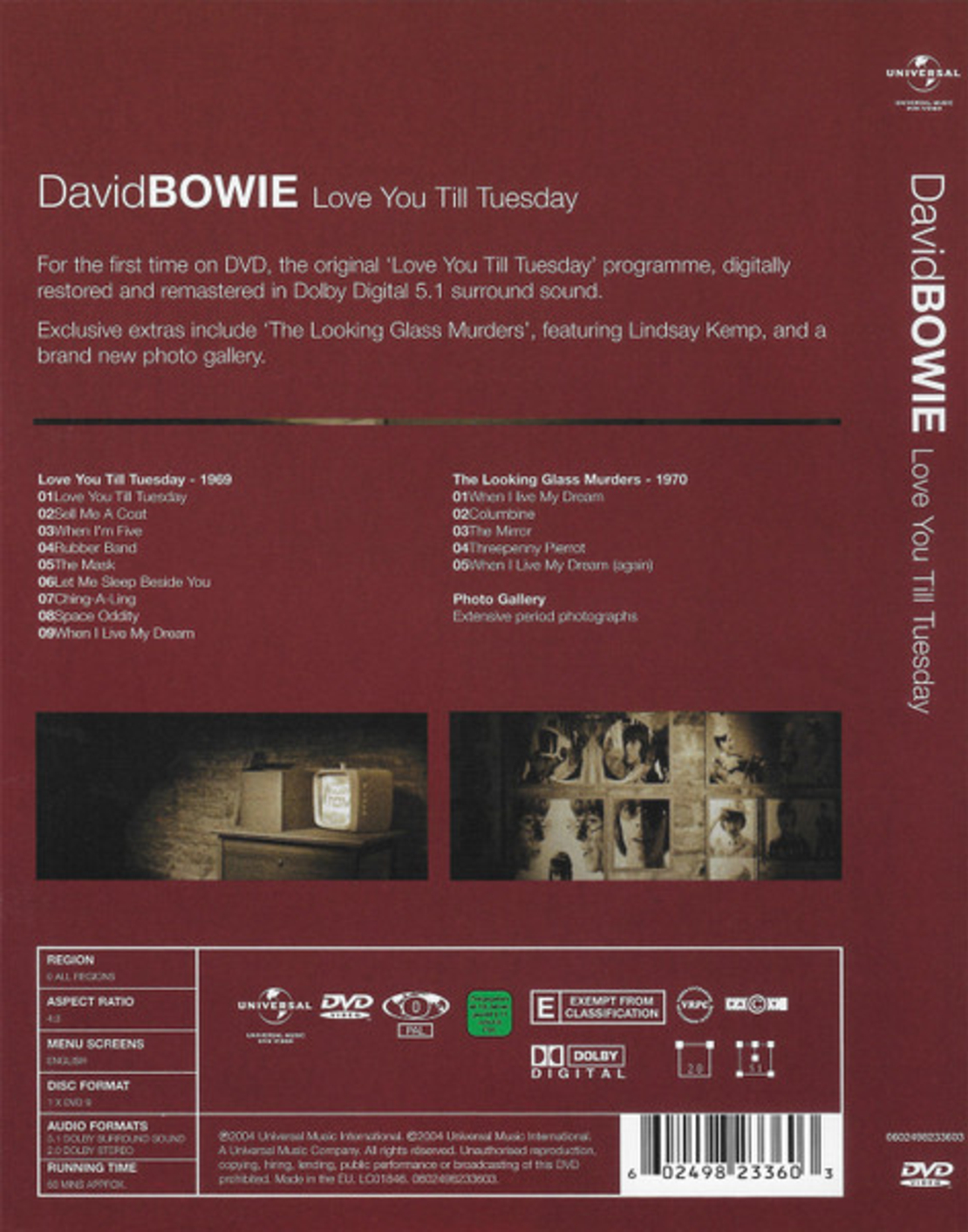 David Bowie – Love You Till Tuesday DVD