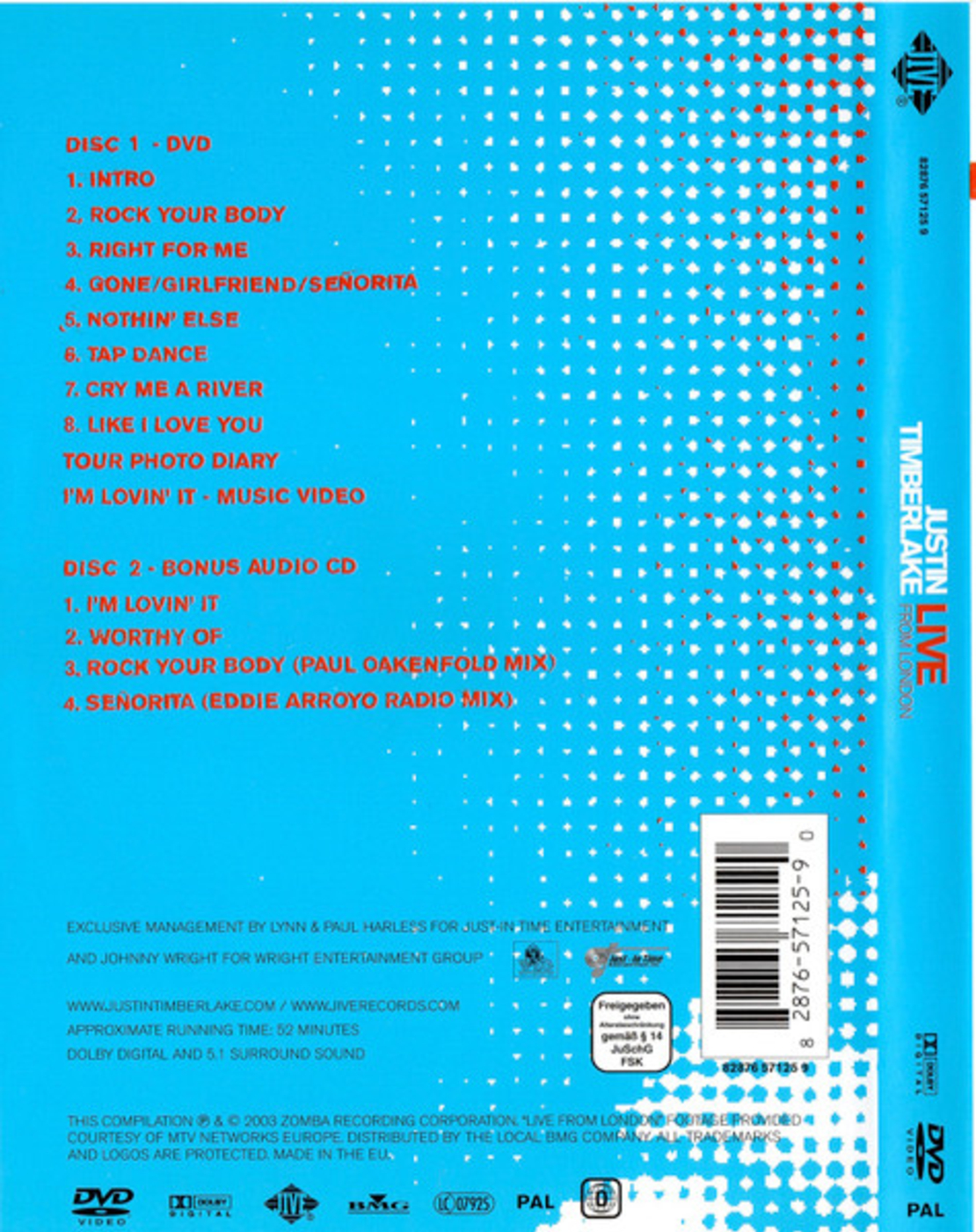 Justin Timberlake – Live From London DVD