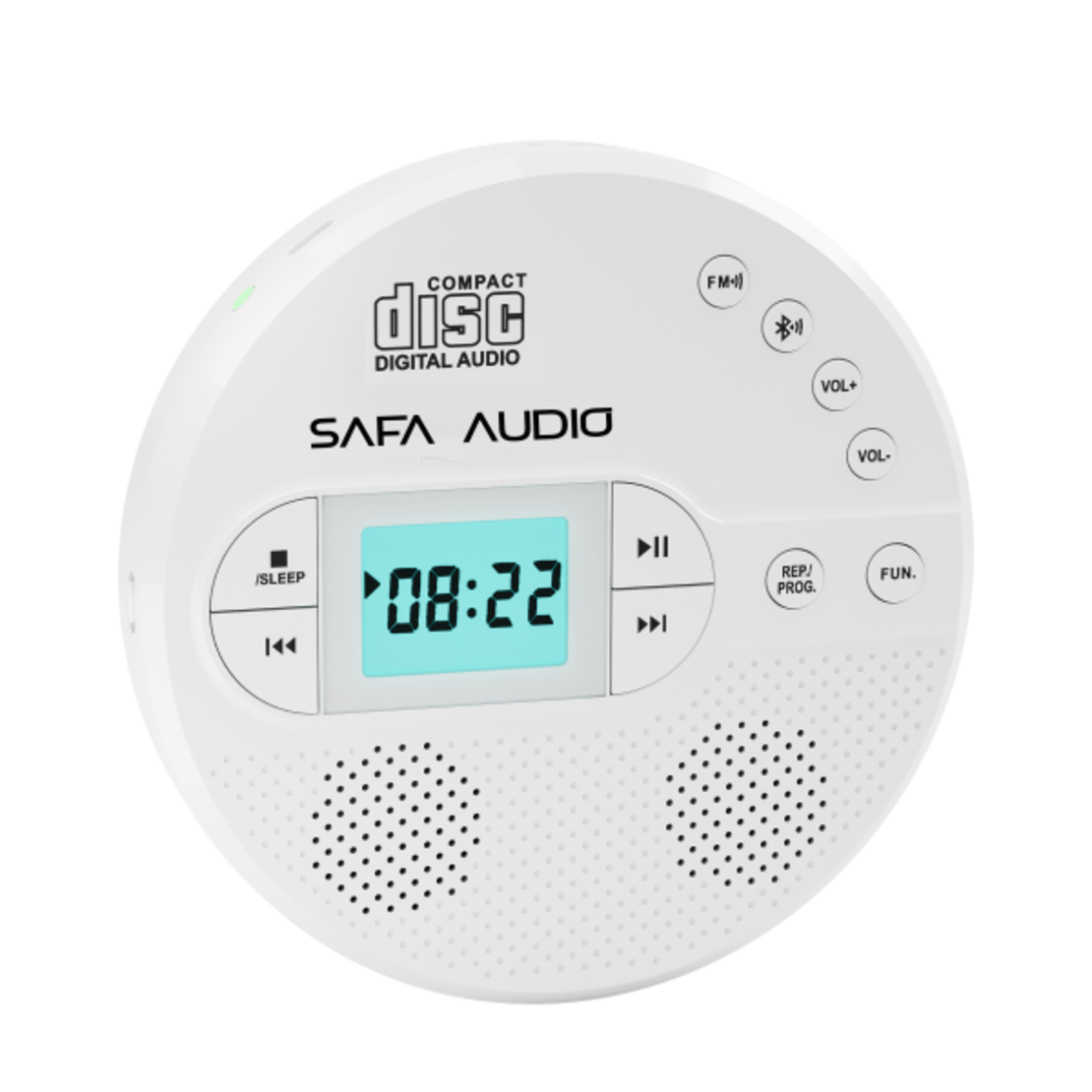 דיסקמן משולב רמקולים נטען בצבע לבן  SAFA CD-35