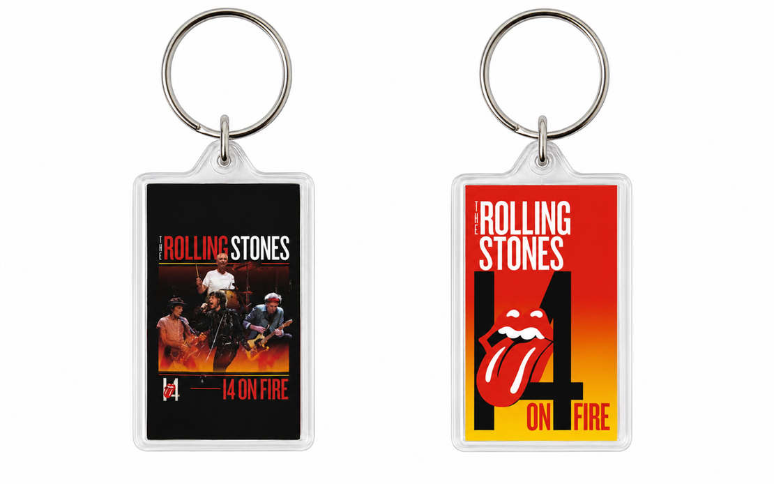 מחזיק מפתחות פלסטיק   THE ROLLING STONES ON FIRE 14