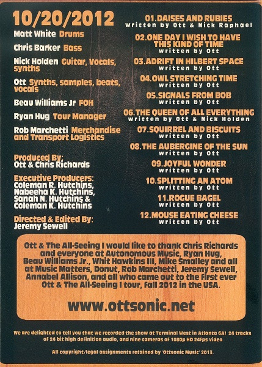 OTT & The All-Seeing I – Live At Terminal West DVD