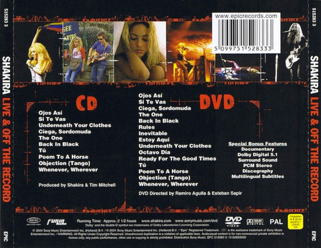 Shakira – Live & Off The Record CDּ+DVD