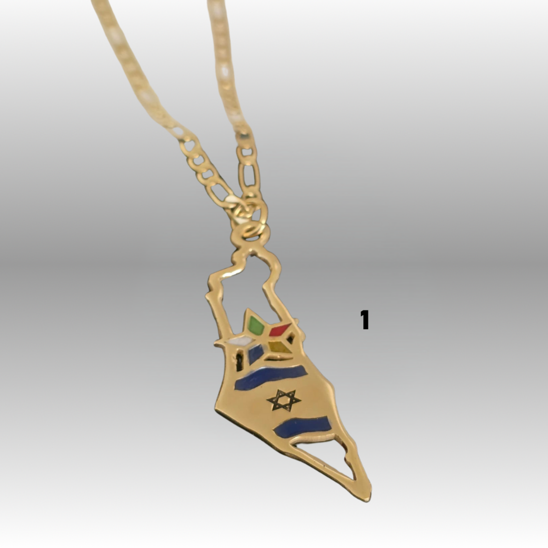 שרשרת כוכב הדרוזים בתוך מפת ארץ ישראל