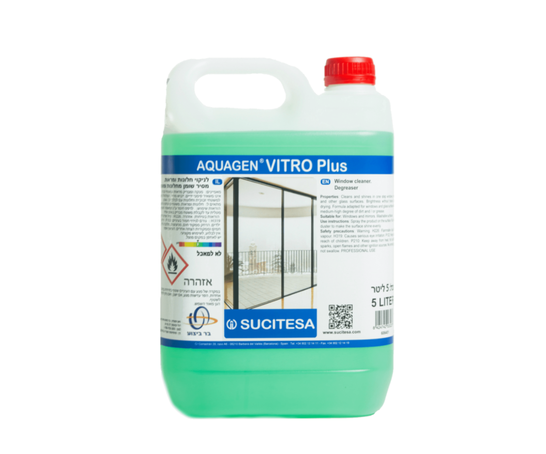 VITRO PLUS –ויטרו פלוס נוזל לניקוי והברקת חלונות ומשטחי נאנו מונע טביעות אצבע - 5 ליטר
