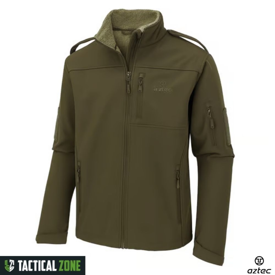 מעיל סופטשל של Aztec בצבע ירוק