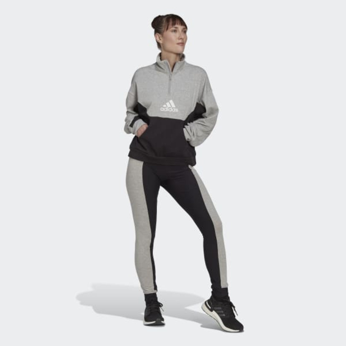 חליפת אדידס לנשים | Half-Zip and Tights Tracksuit