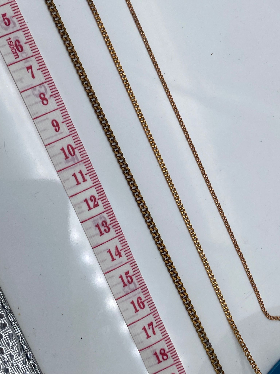 שרשרת פנצר פליז- גלם ללא ציפוי, רוחב 1.2 ממ, 2 ממ, 3 ממ (10)