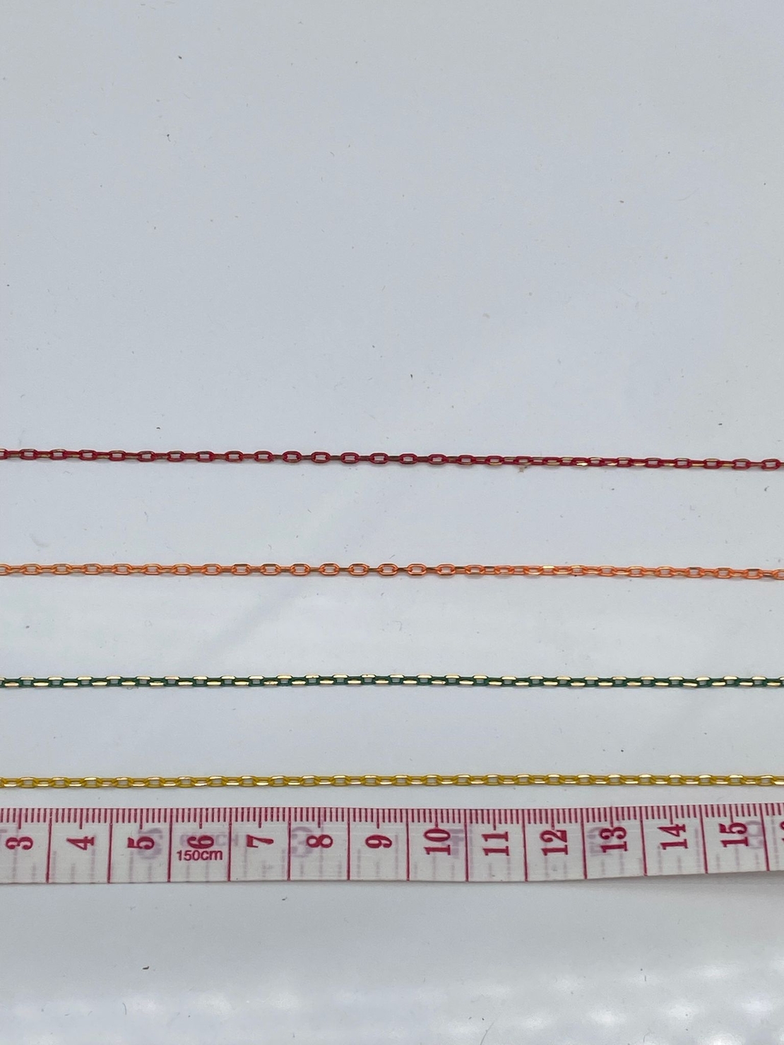 שרשרת חוליות אובליות פליז רוחב 2ממ בחיתוך דיימונד קאט בציפויים צבעוניים (11)