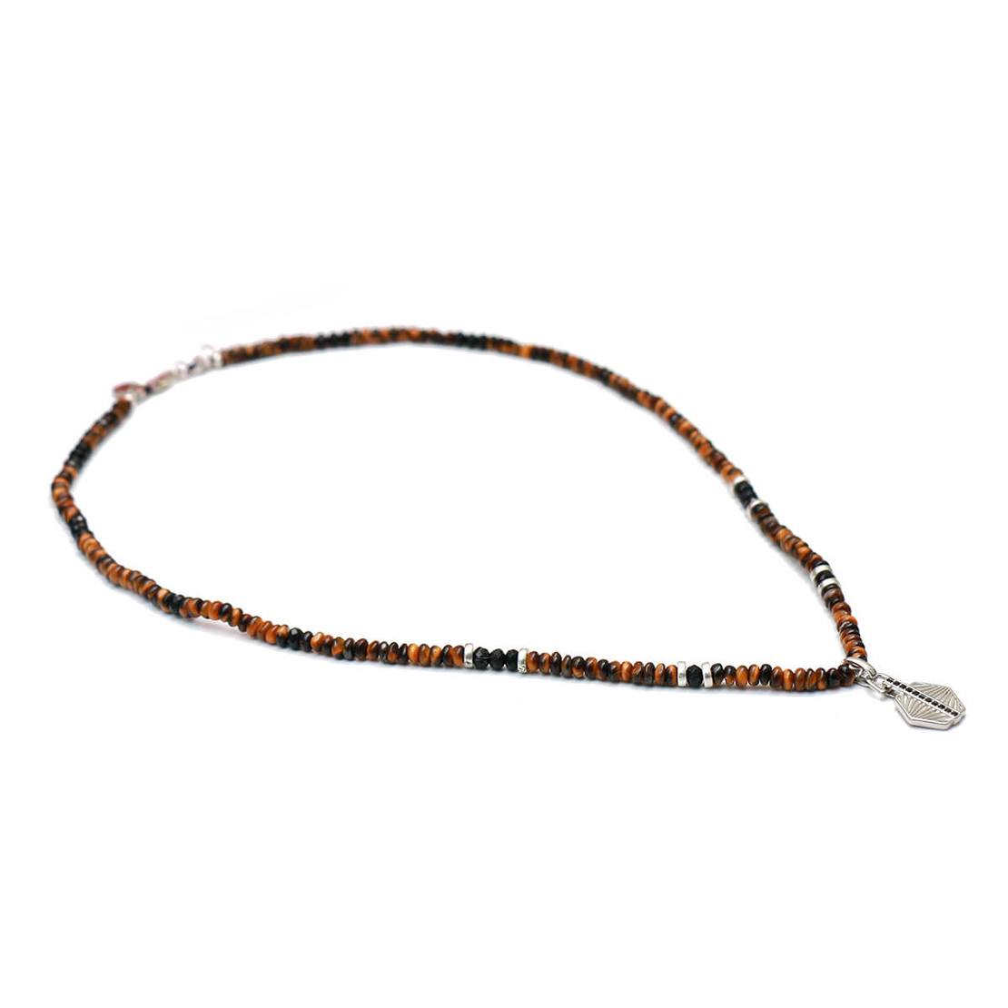 שרשרת לאגוס לגבר - חום, כסף 925