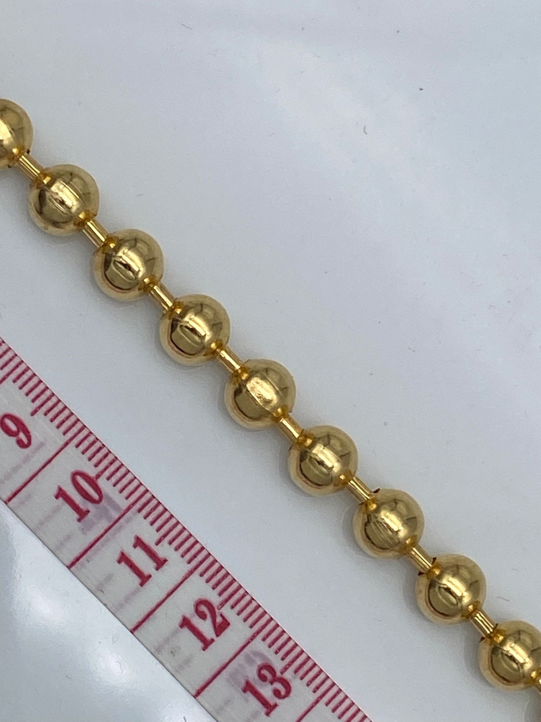 שרשרת כדורית (דיסקית) 8 ממ בציפוי זהב 24K