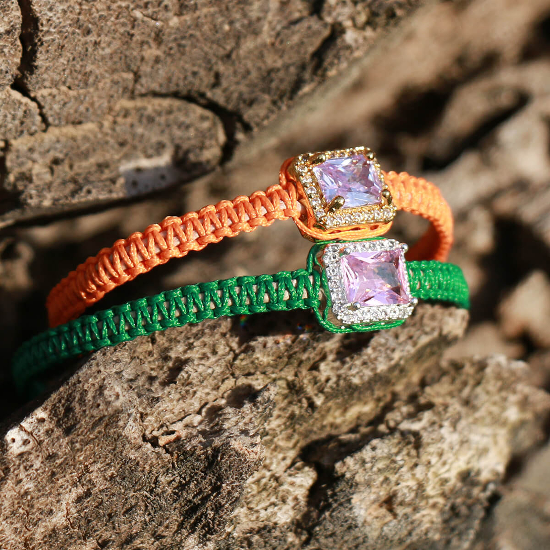 צמיד הוואנה - ירוק, ורוד, כסף