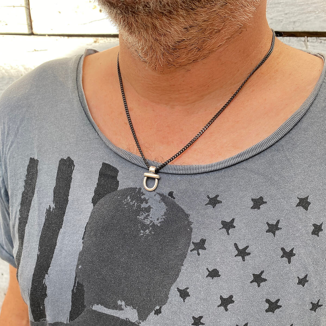 שרשרת רוג'ר - גברים - שחור, כסוף