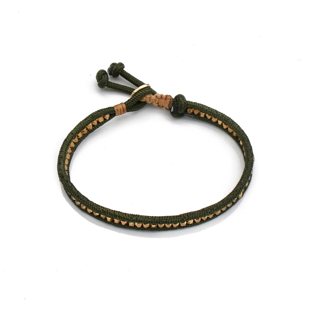 צמיד לגבר - למאר - ירוק זית זהוב