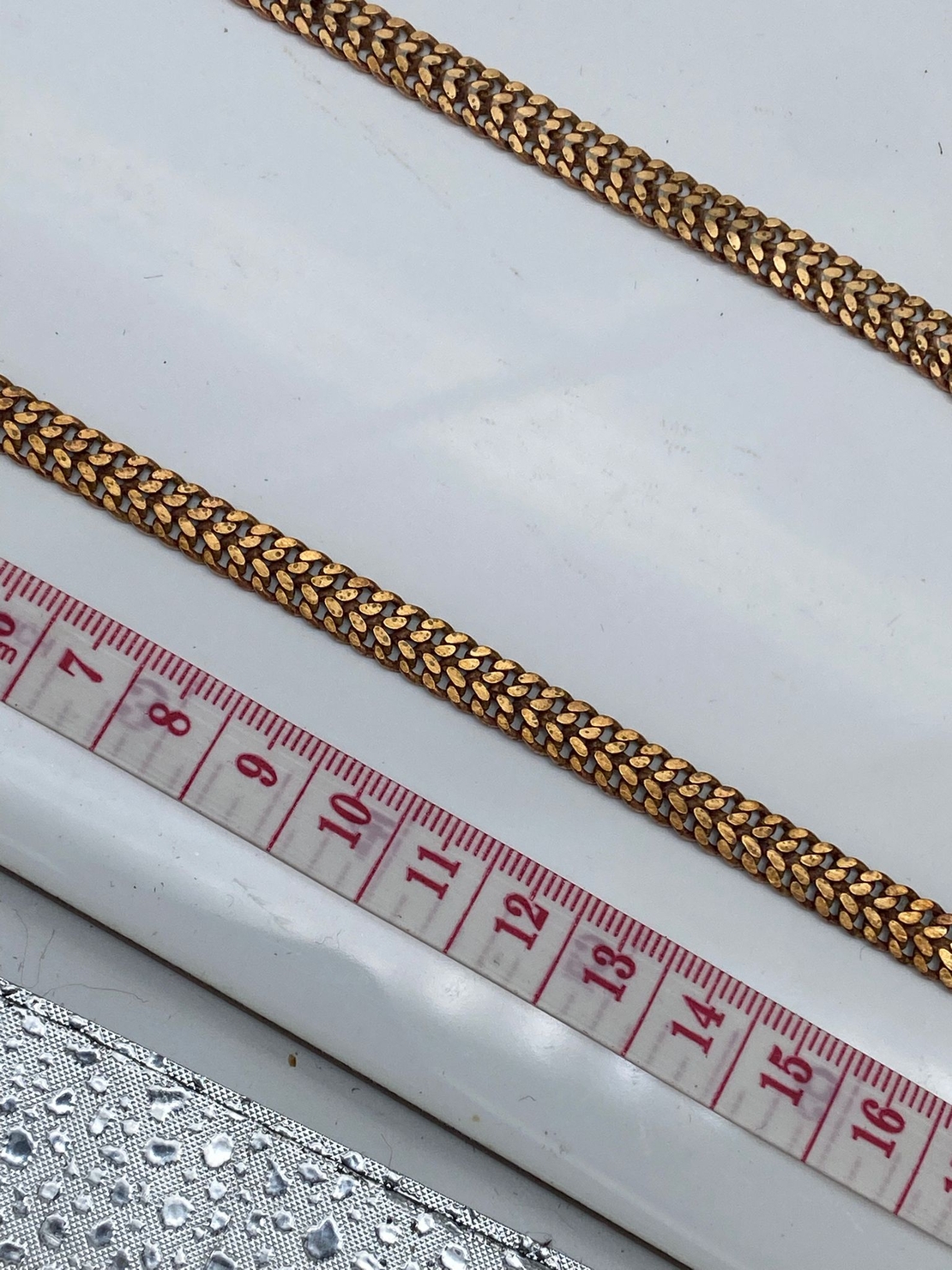 שרשרת פליז בעבודת יד גורמט 2 שורות מולחמות רוחב 7 ממ (17)