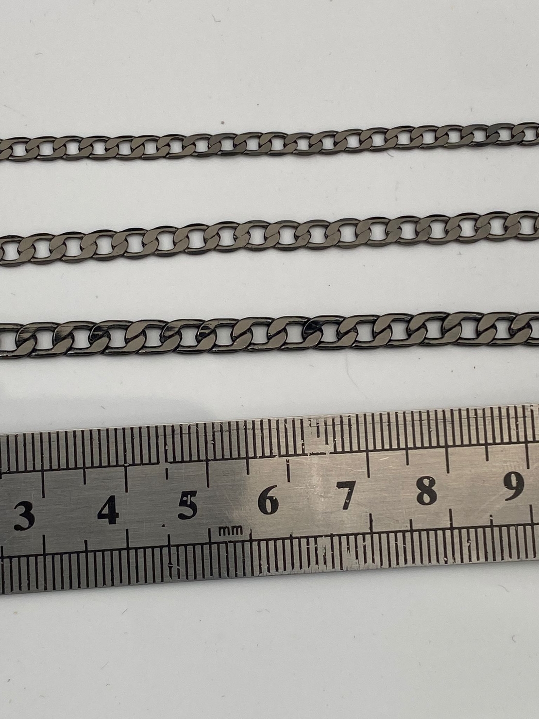 שרשרת גורמט פליז בציפוי בלאק גאן - שחור מטאלי (8)