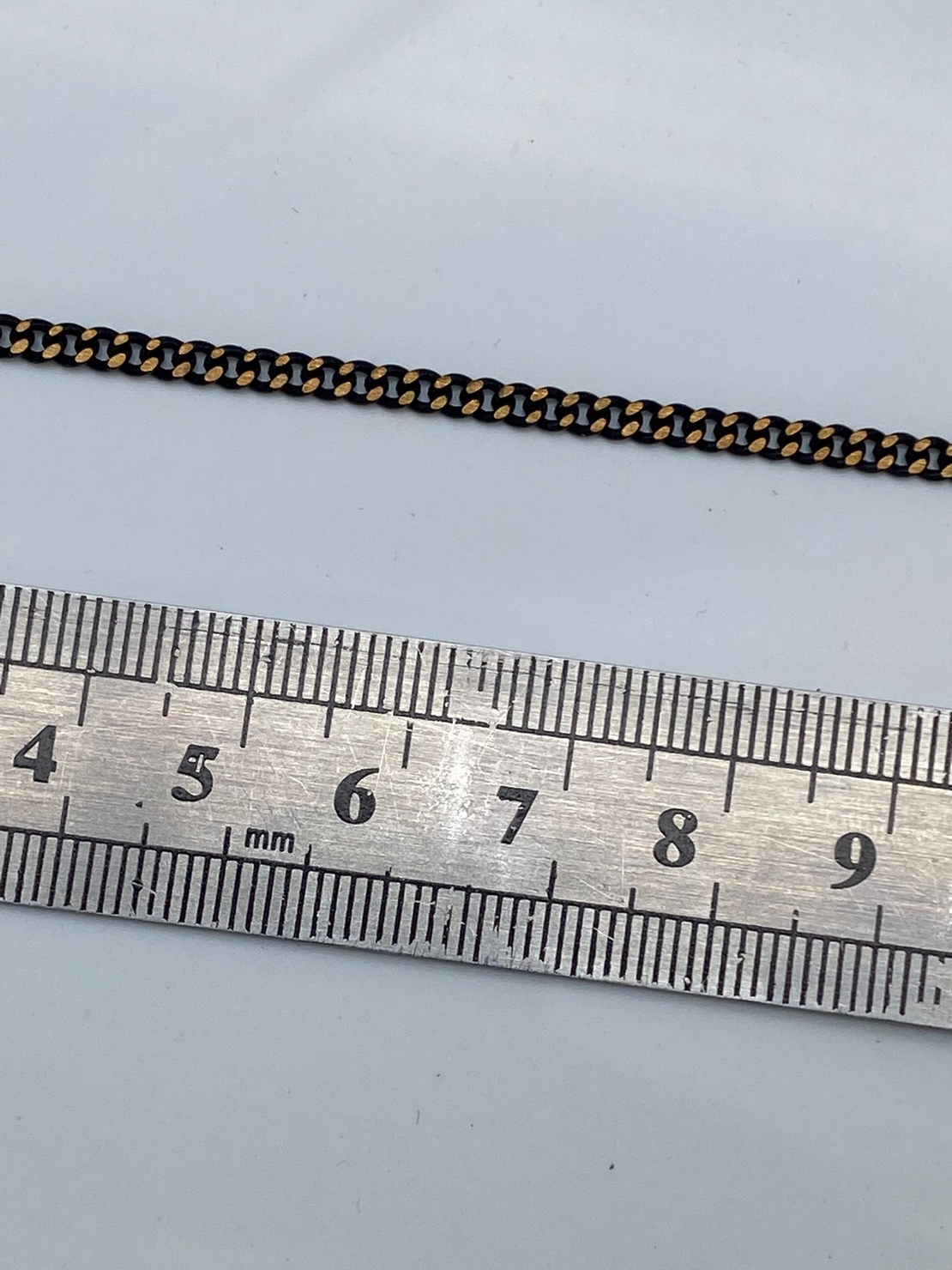 שרשרת פנצר פליז בציפוי שחור מגולח רוחב 3 ממ (5)