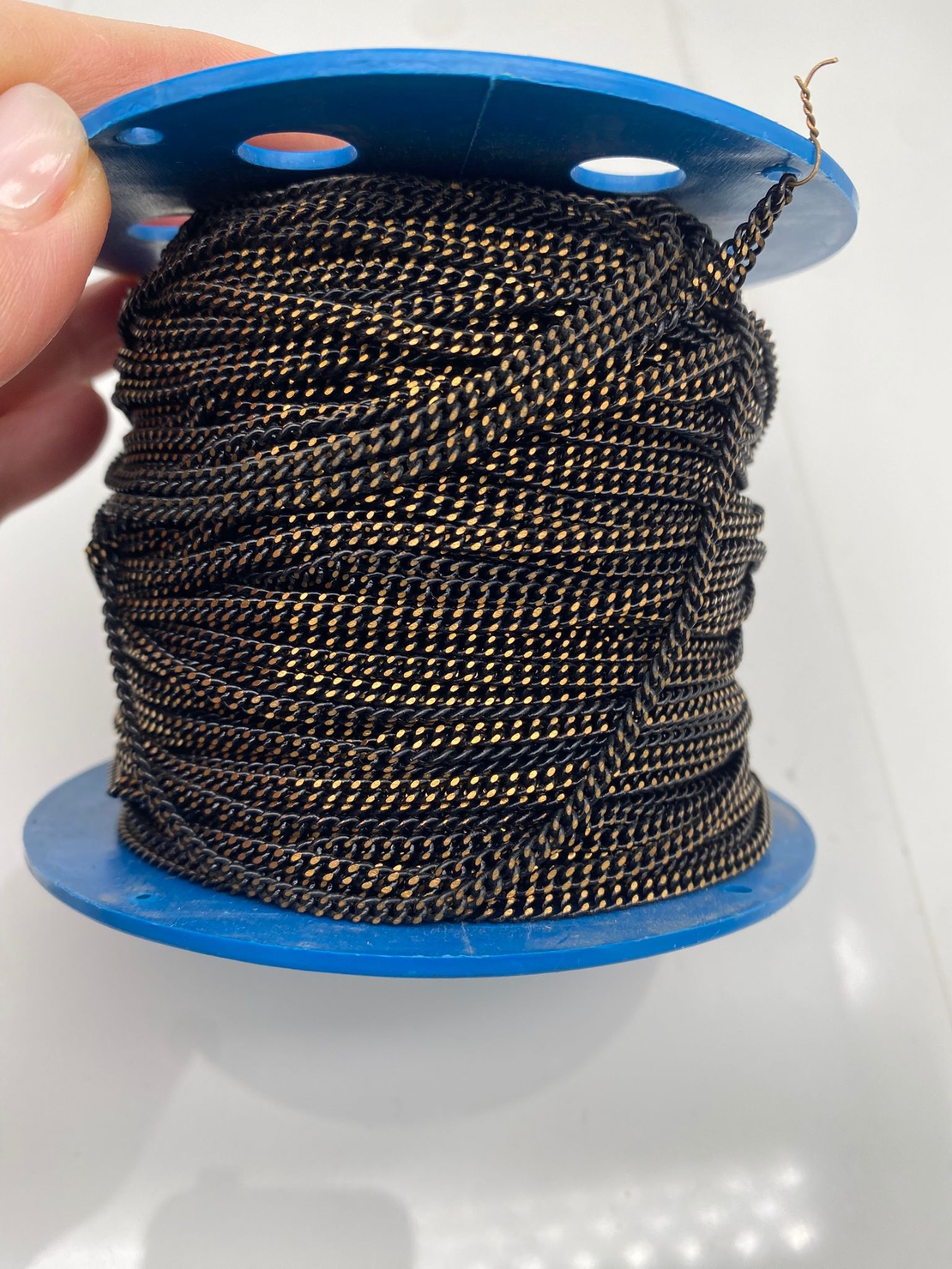 שרשרת פנצר פליז בציפוי שחור מגולח רוחב 3 ממ (5)