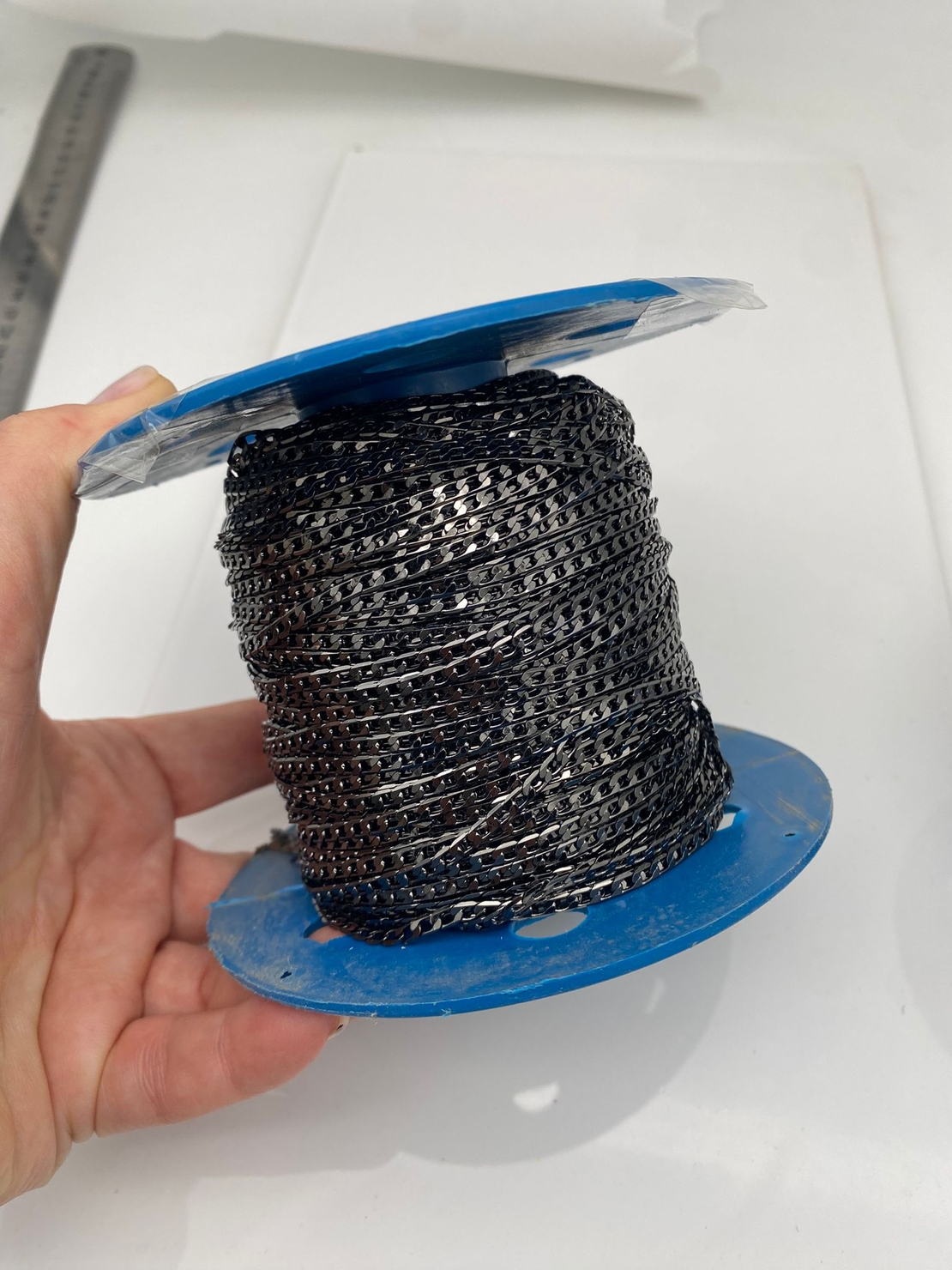 שרשרת גורמט פליז בציפוי בלאק גאן - שחור מטאלי (8)