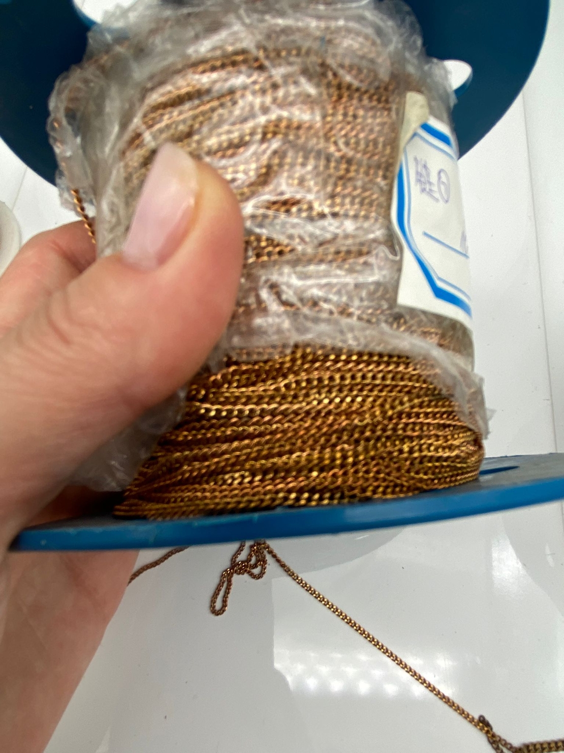 שרשרת פנצר פליז- גלם ללא ציפוי, רוחב 1.2 ממ, 2 ממ, 3 ממ (10)