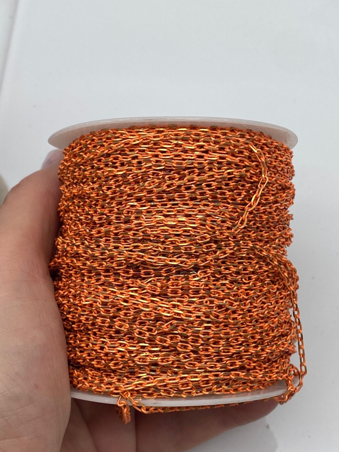 שרשרת חוליות אובליות פליז רוחב 2ממ בחיתוך דיימונד קאט בציפויים צבעוניים (11)