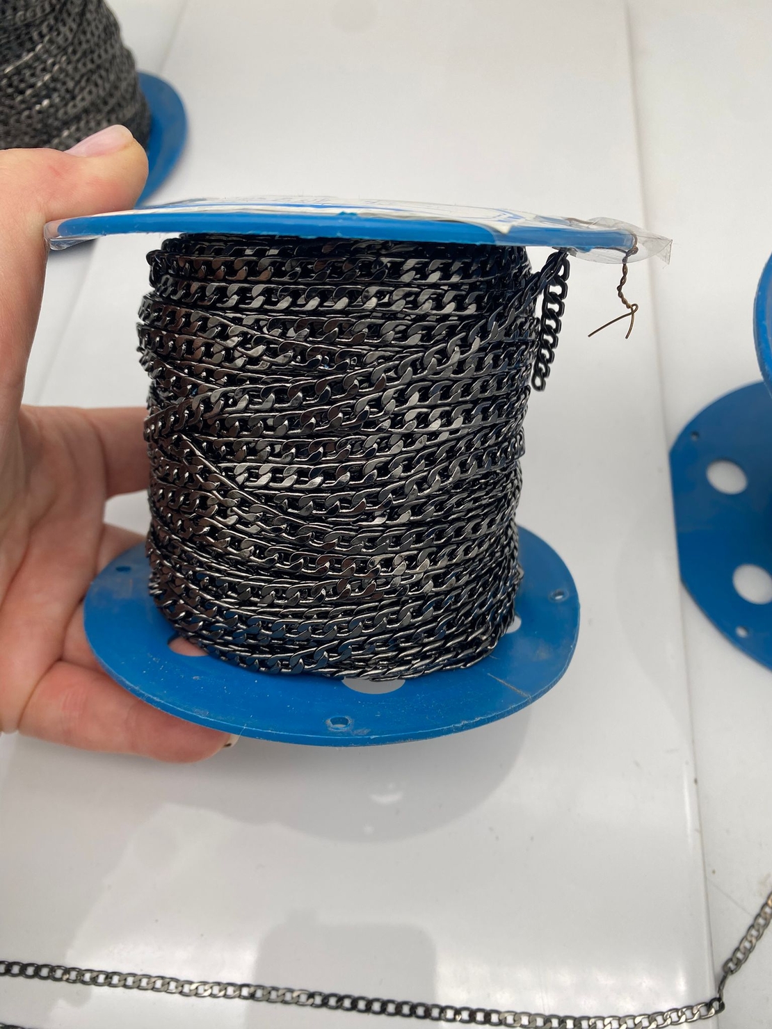 שרשרת גורמט פליז בציפוי בלאק גאן - שחור מטאלי (8)