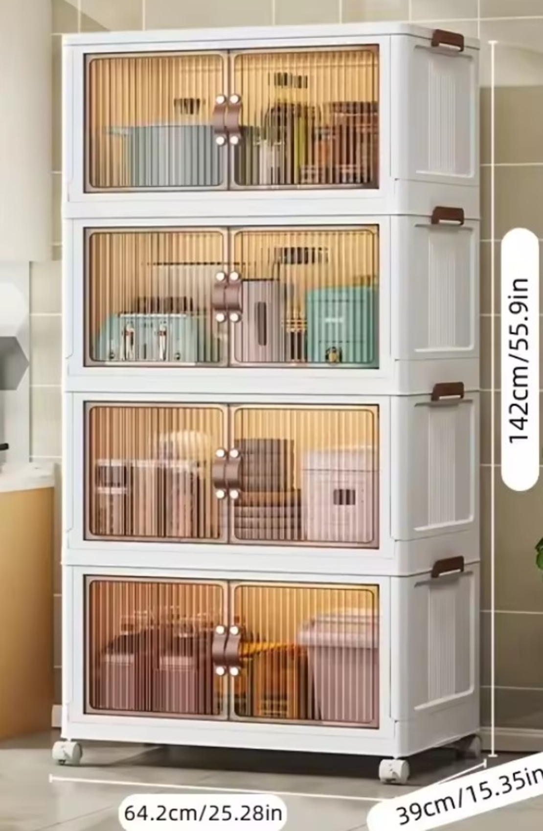 ארון אחסון מתקפל ומולטי-פונקציונלי