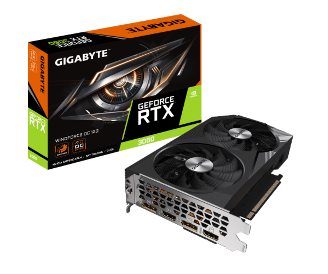 כרטיס מסך OC 12GB Rev 2.0 Gigabyte RTX 3060 Windforce 2