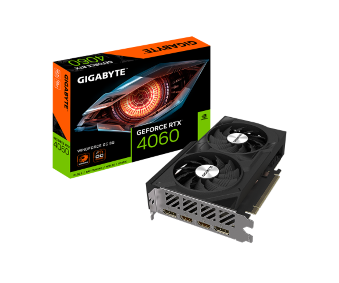 כרטיס מסך Gigabyte RTX 4060 WINDFORCE 2 OC 8GB DP HDMI