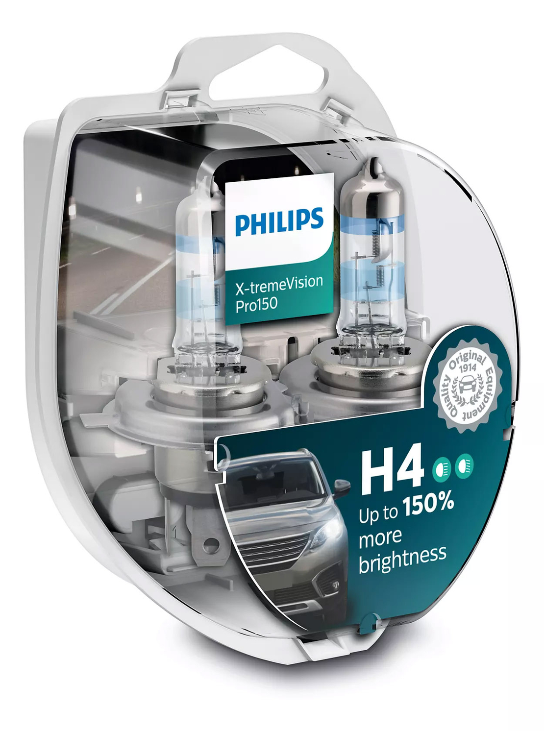 זוג נורות PHILIPS X-tremeVision Pro150 55W 12V H4