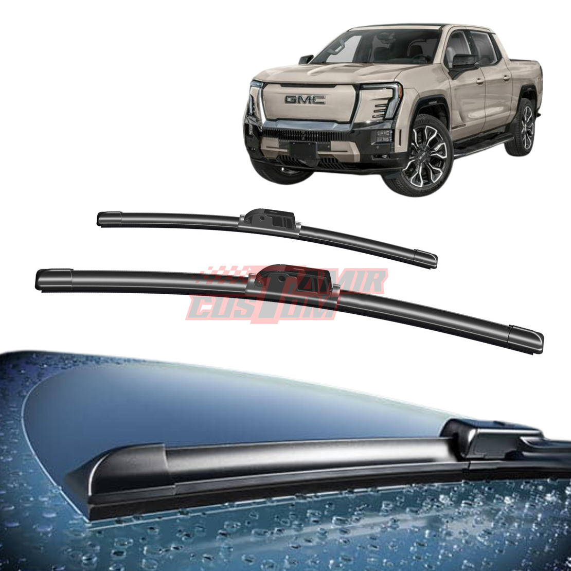 זוג מגבים קדמיים (וישרים) ל-GMC סיירה חשמלית 2024 ומעלה