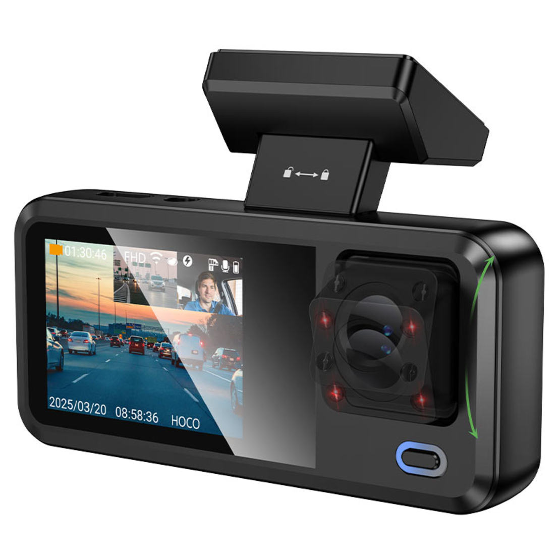 מצלמת דרך קדמית + פנימית + אחורית DV15