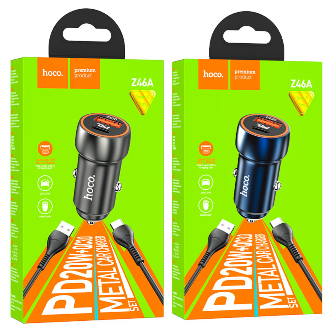 מטען מהיר כפול Z46A + כבל Type-C