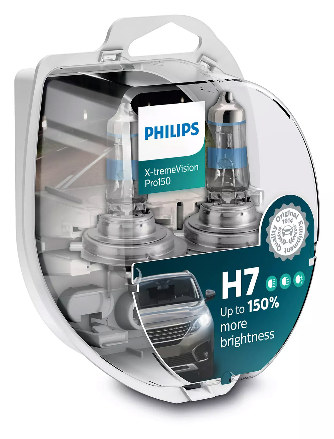 זוג נורות PHILIPS X-tremeVision Pro150 55W 12V H7