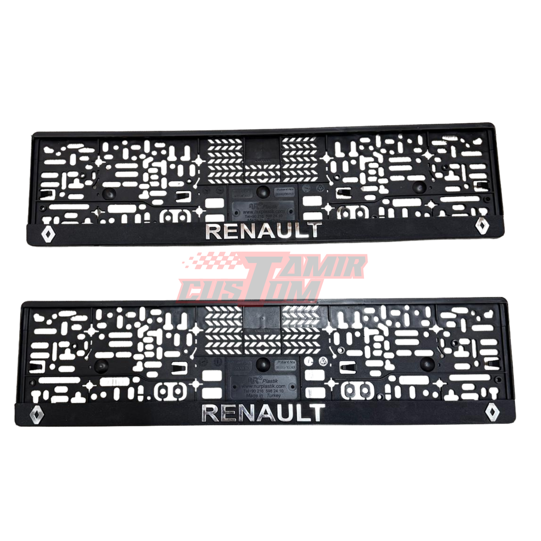 זוג מסגרות ללוחית רישוי עם סמל רנו