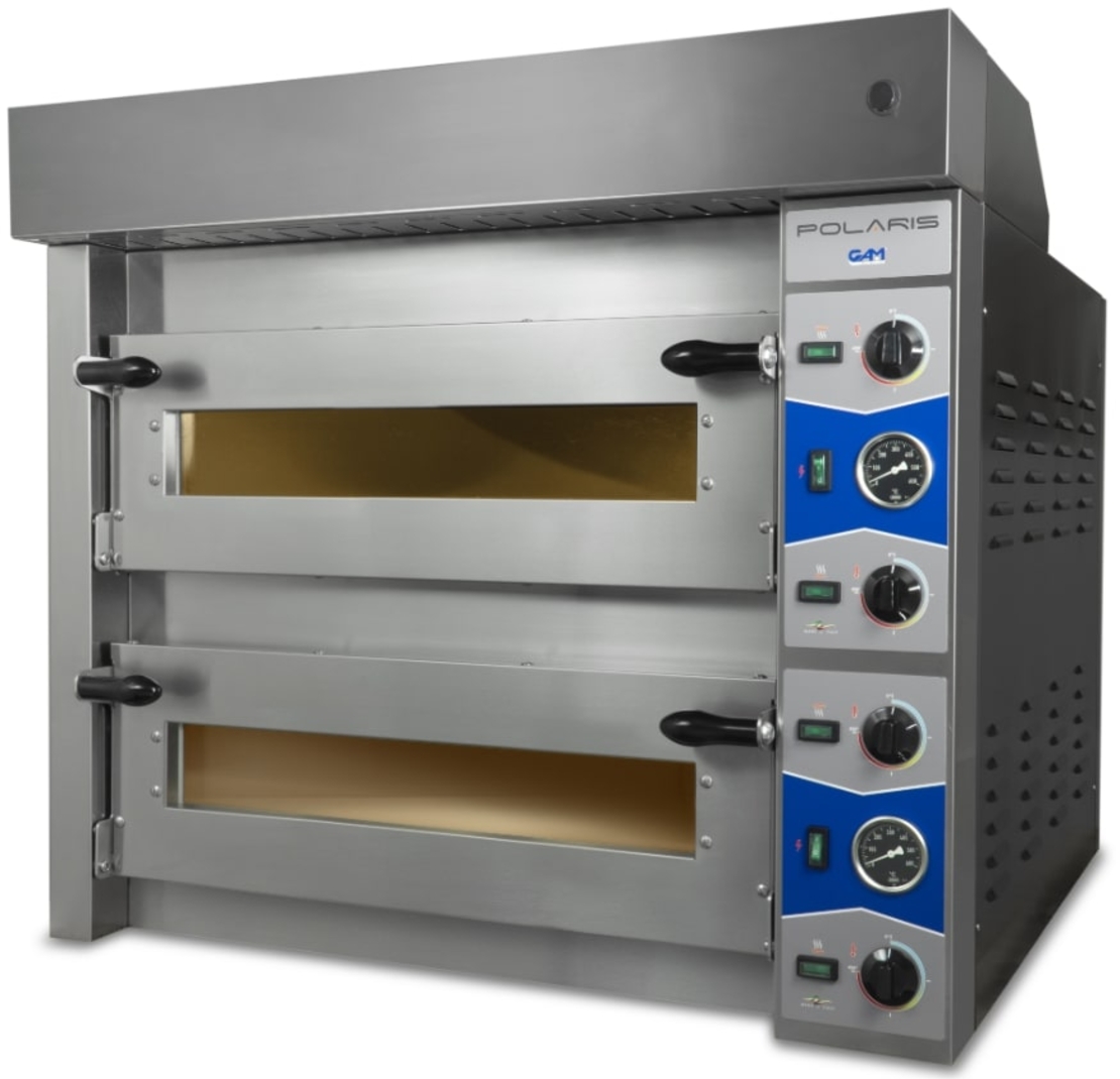 תנור פיצה שני תאים 450 מעלות, 400v