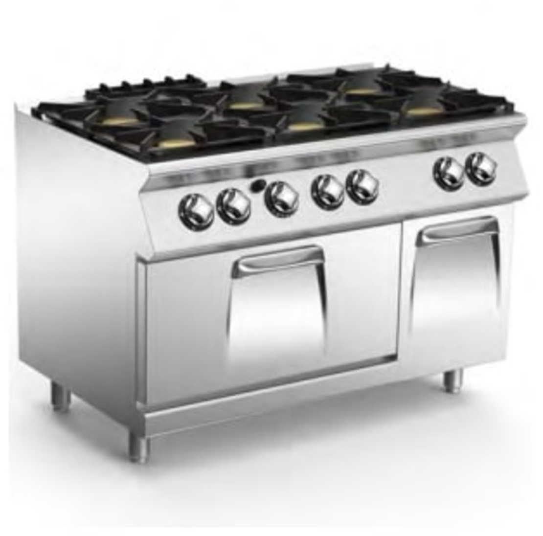 כיריים גז, שישה מבערים: סך הכל 44000W על גבי תנור גז