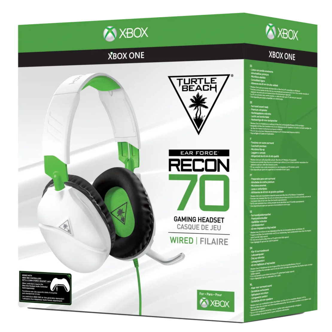 אוזניות גיימינג TURTLE BEACH RECON 70 FOR XBOX PC – לבן-ירוק