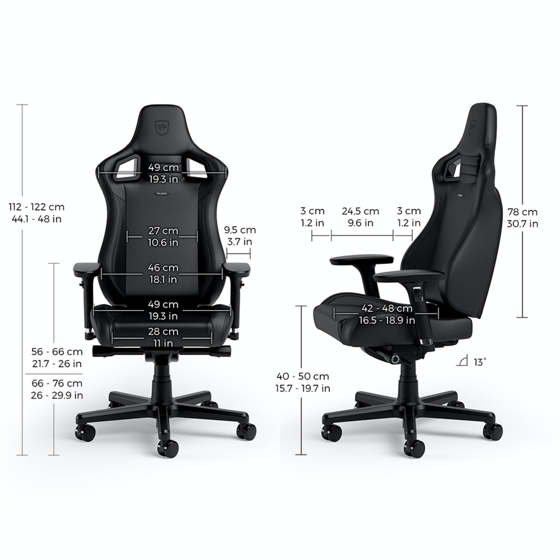 מושב גיימינג משרדי Noblechairs EPIC Compact שחור/קרבון