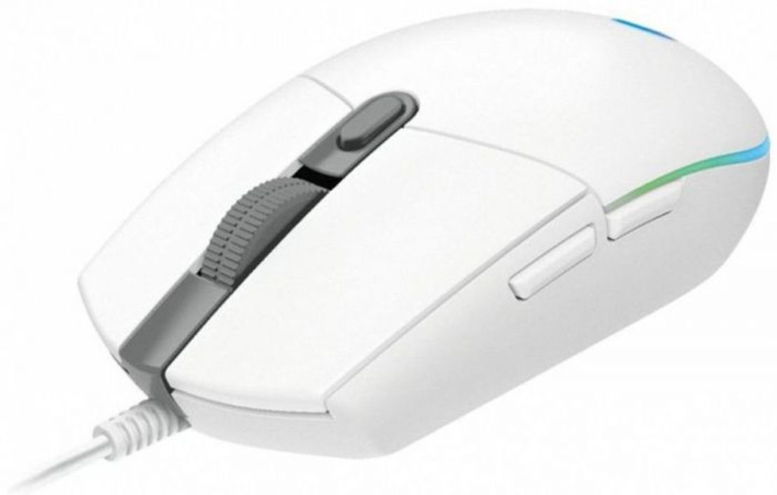 עכבר גיימינג חוטי LOGITECH G102 LIGHTSYNC WHITE