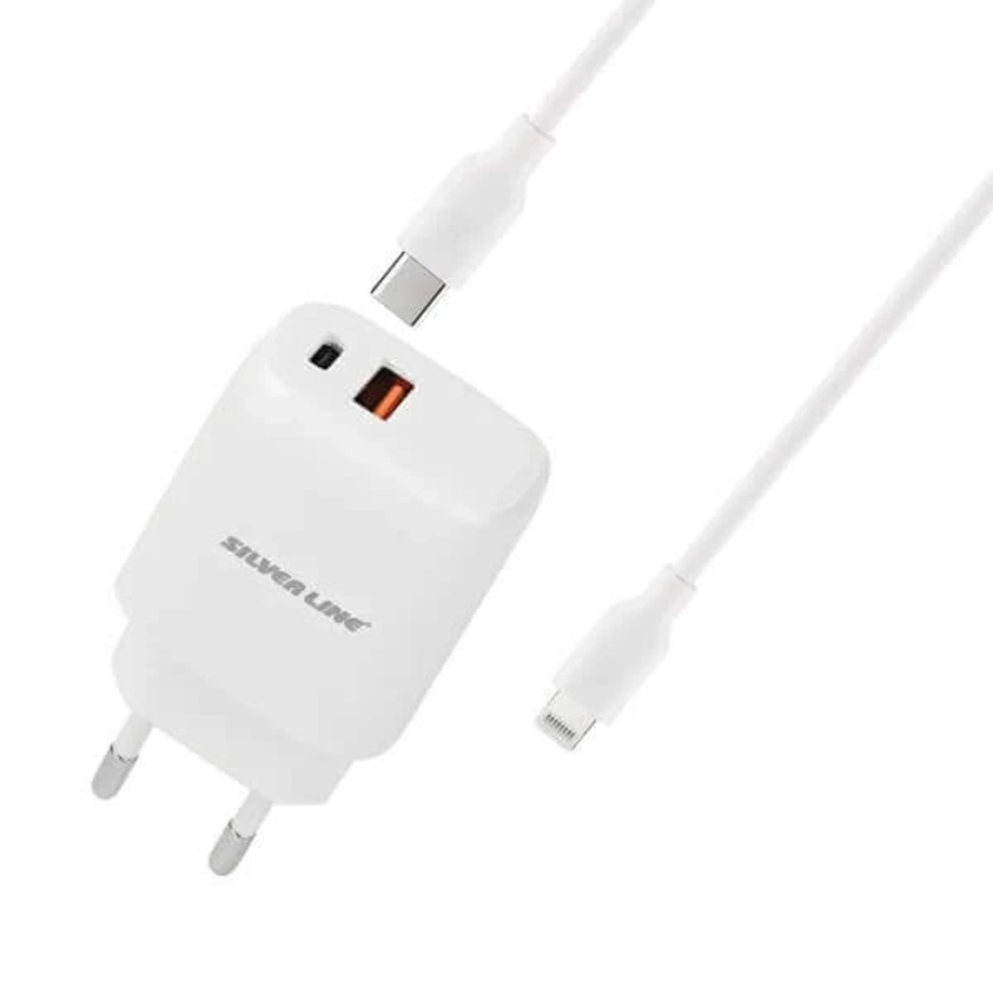 מטען סלולר מהיר כפול לבן MIRACASE 3A 25W 1.2M QC3.0 18W TYPE-C WHITE