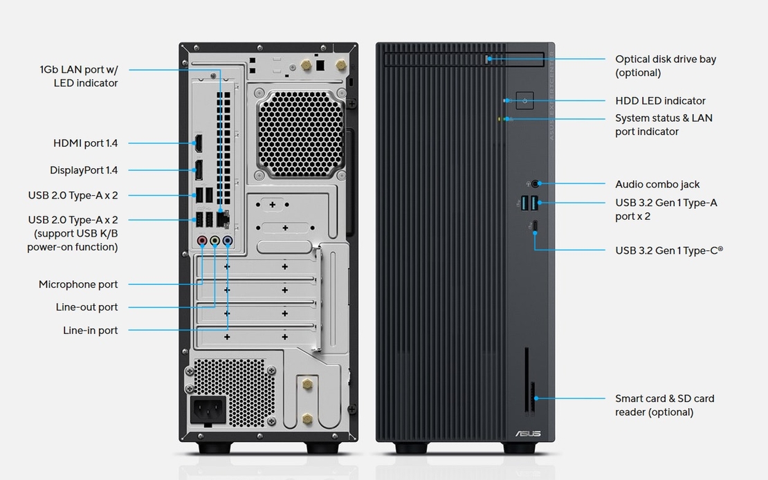 מחשב נייח ASUS EXPERTCENTER I5 13420H 16G 512G