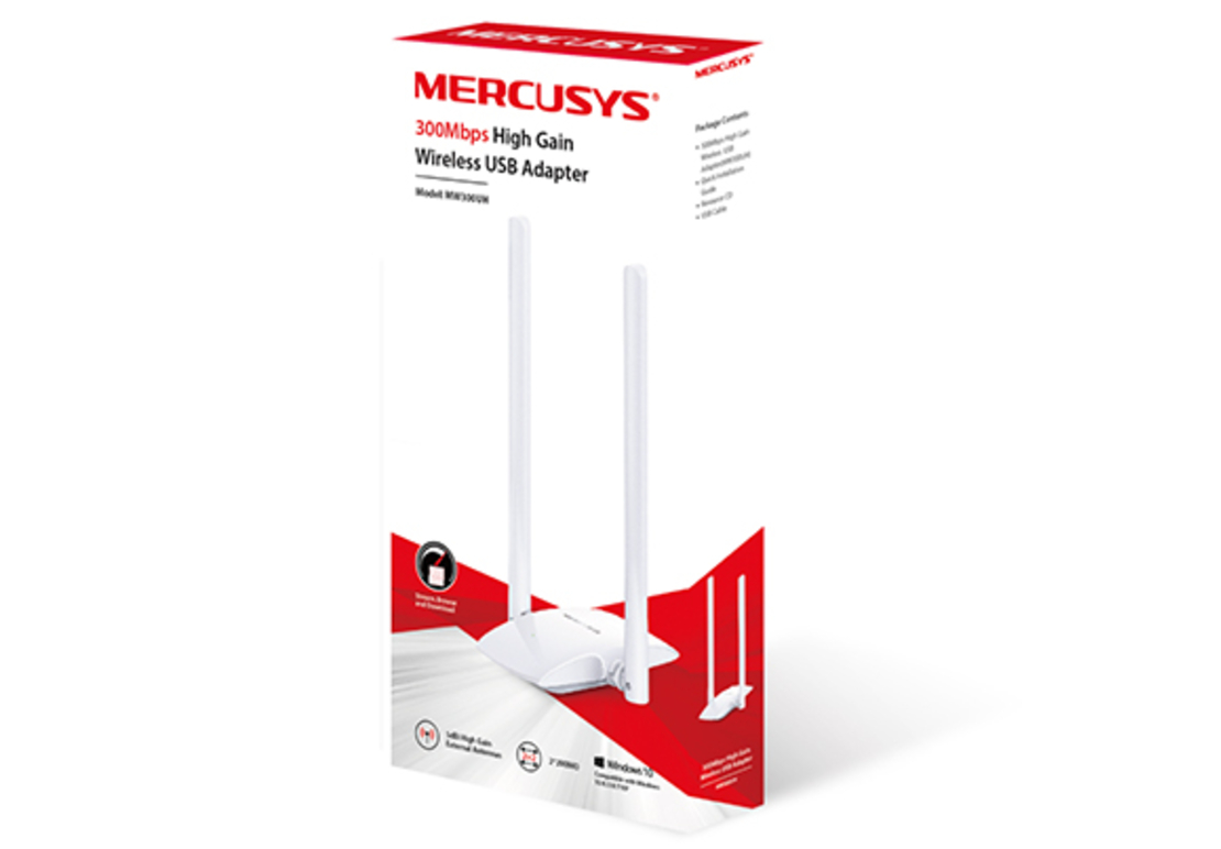 כרטיס רשת אלחוטי חיצוני MERCUSYS MW300UH 300Mbps Wireless USB Adapter