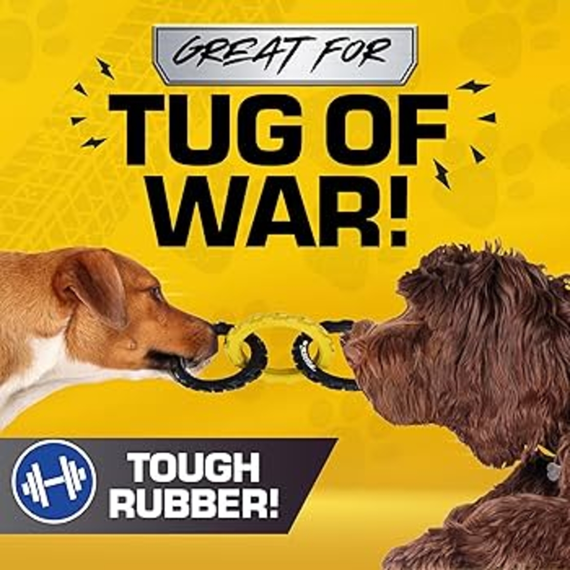 🛞 Tonka Rubber 3-Ring Tug Dog Toy – צעצוע משיכה חזק