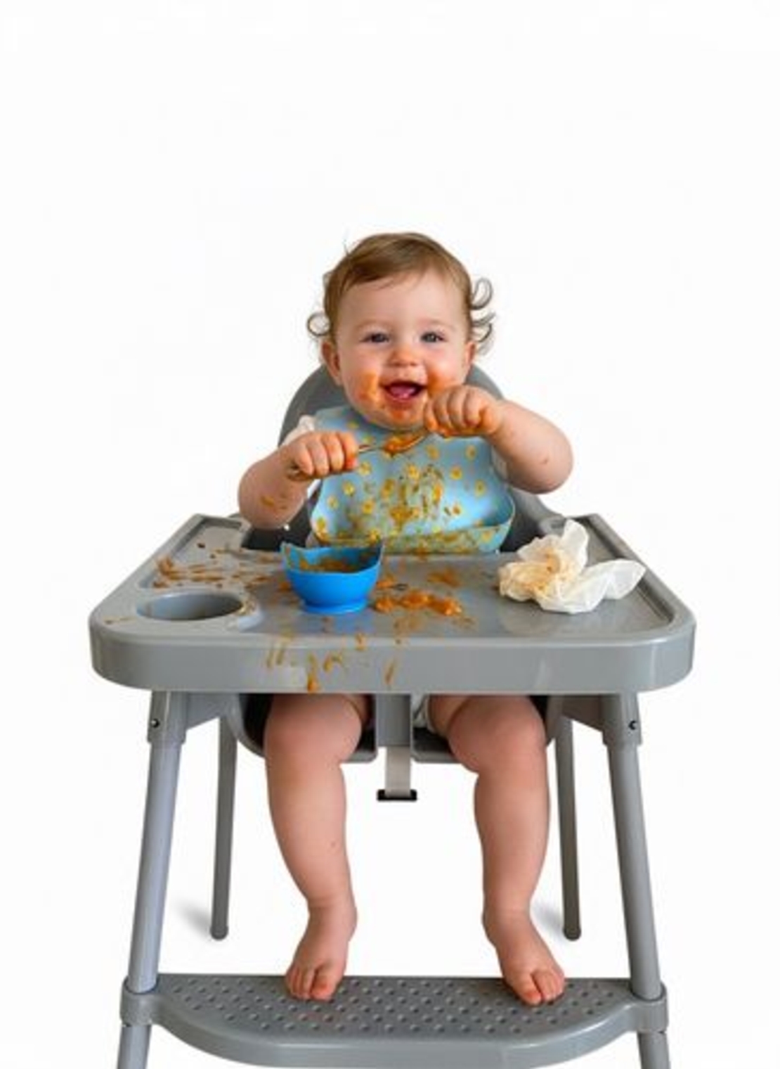 כיסא אוכל “TWINY” 2 מצבי גובה ומגש נשלף צבע אפור סופר בייבי