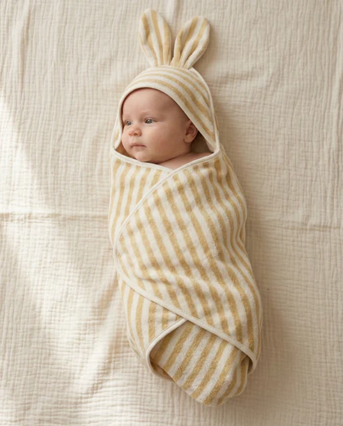 מגבת קפוצון שפן פסים צהוב L'ORENS