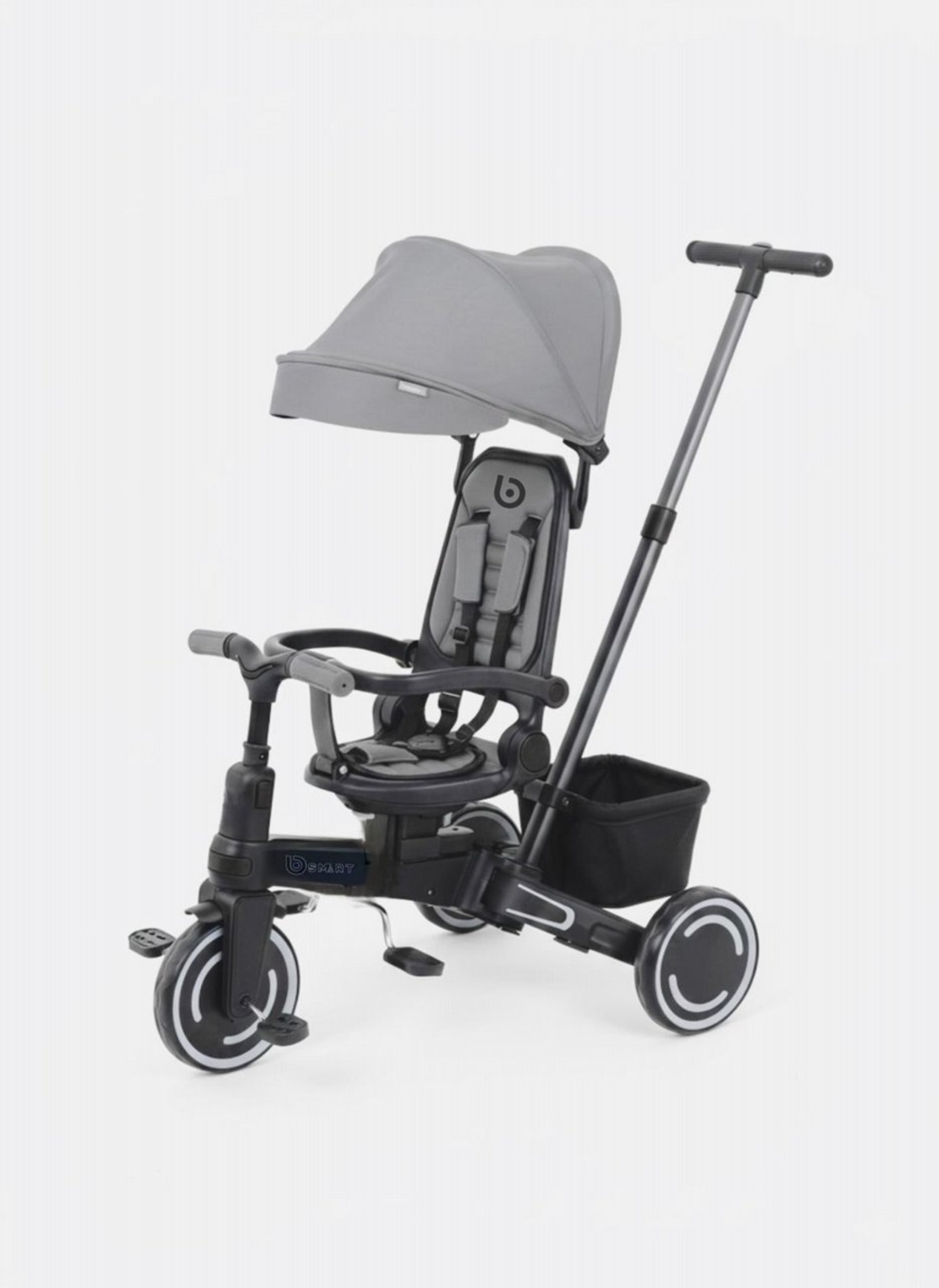 תלת אופן חדשי 5 ב1 דו כיווני מתקפל - מבית ביסמרט BSMART-אפור