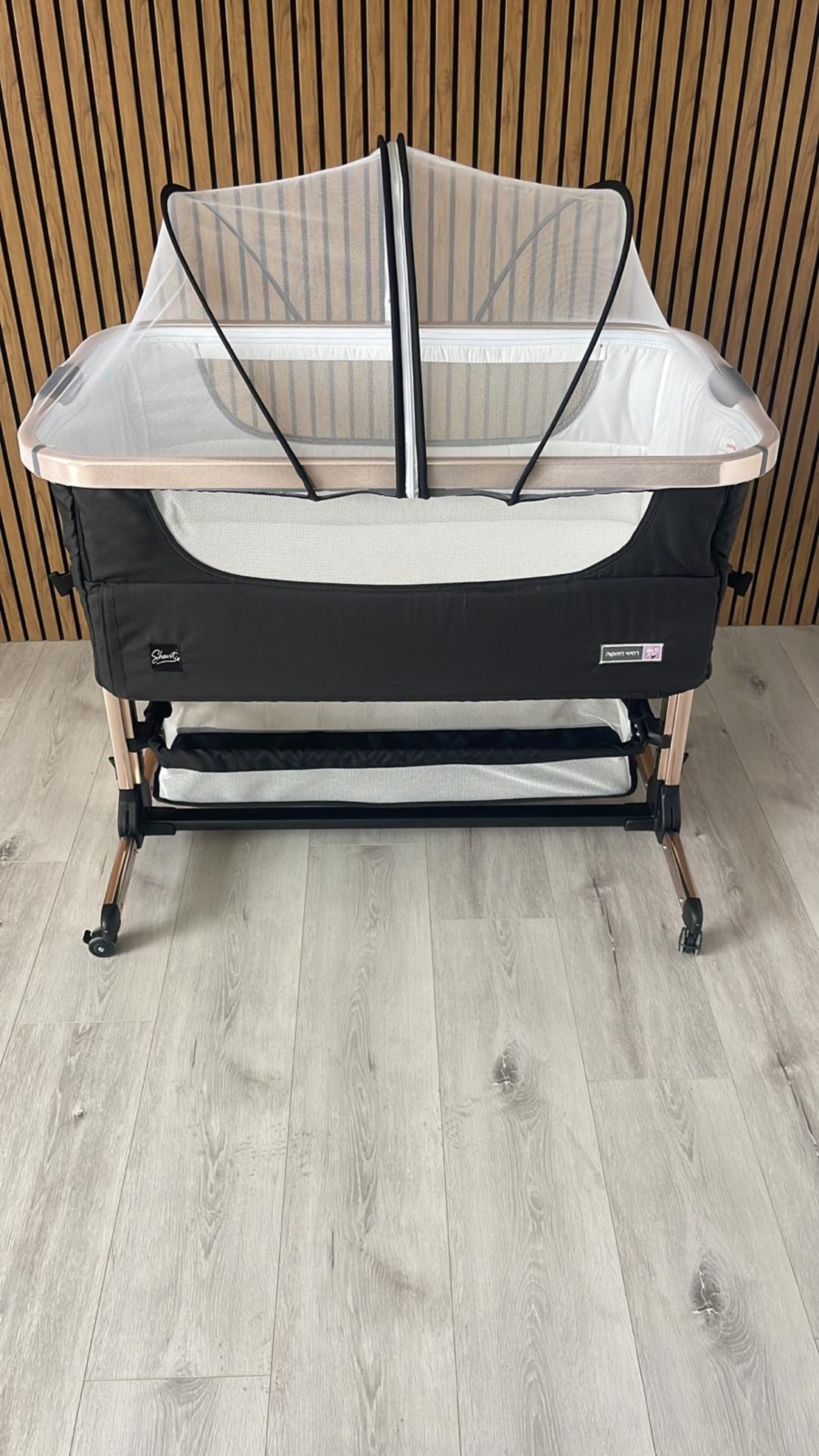 עריסה נצמדת דגם שביט צבע רוז-גולד