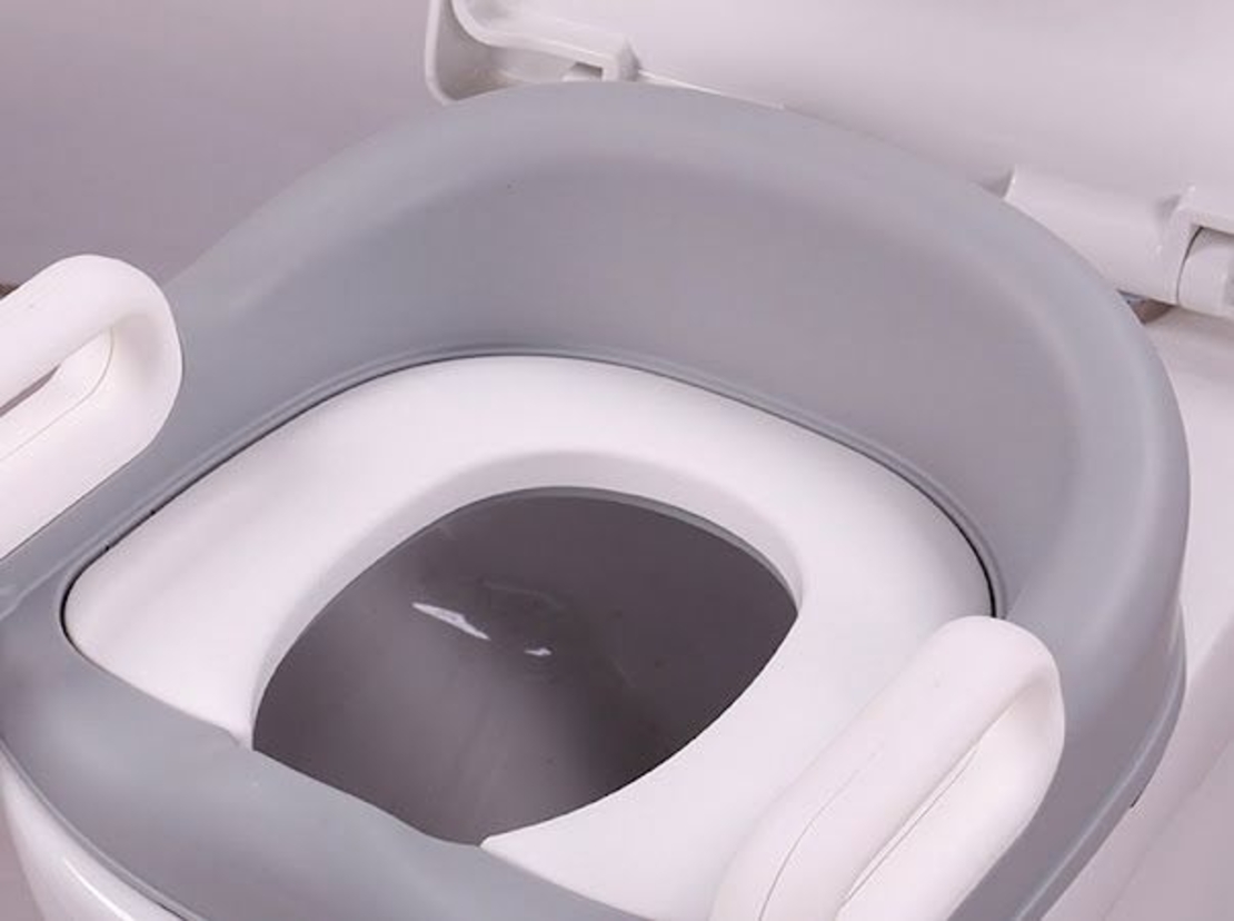 ישבנון מרופד לאסלה צבע אפור/לבן אינפינטי