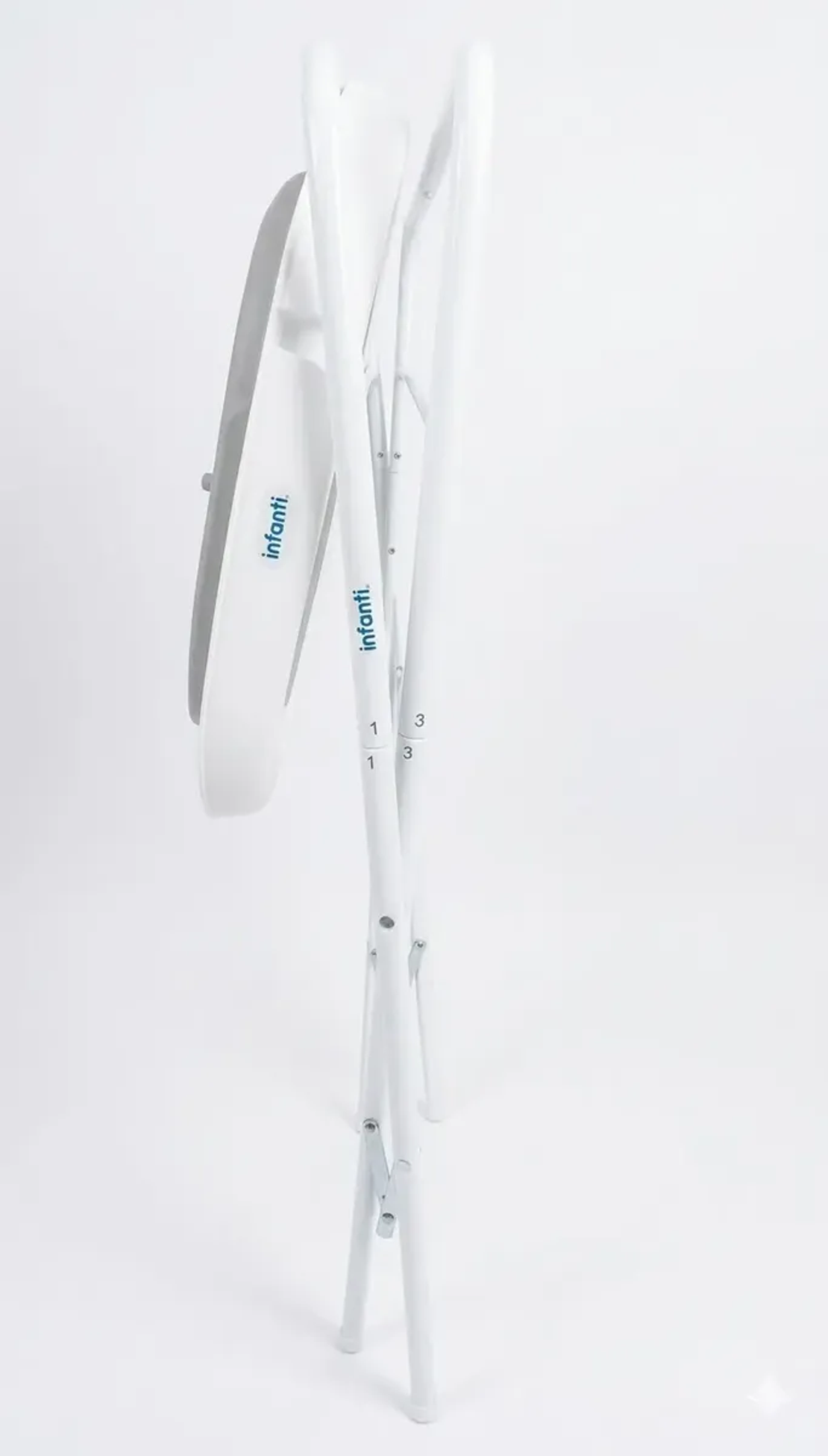 אמבטיית סיליקון מתקפלת עם סטנד צינורית וצופי FG1170A-לבן בז Infanti